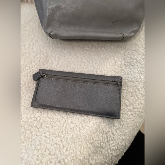 Coach Shoulder Bag Gray Leather with Matching Wallet - Picture 5 of 5
